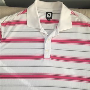 FootJoy Golf Shirt Pink and White | Size 2XL
